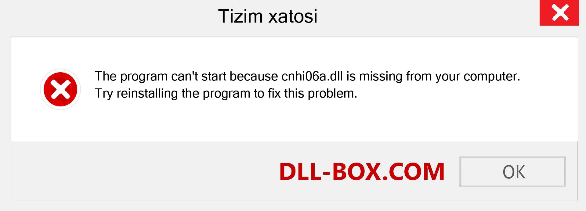 cnhi06a.dll fayli yo'qolganmi?. Windows 7, 8, 10 uchun yuklab olish - Windowsda cnhi06a dll etishmayotgan xatoni tuzating, rasmlar, rasmlar